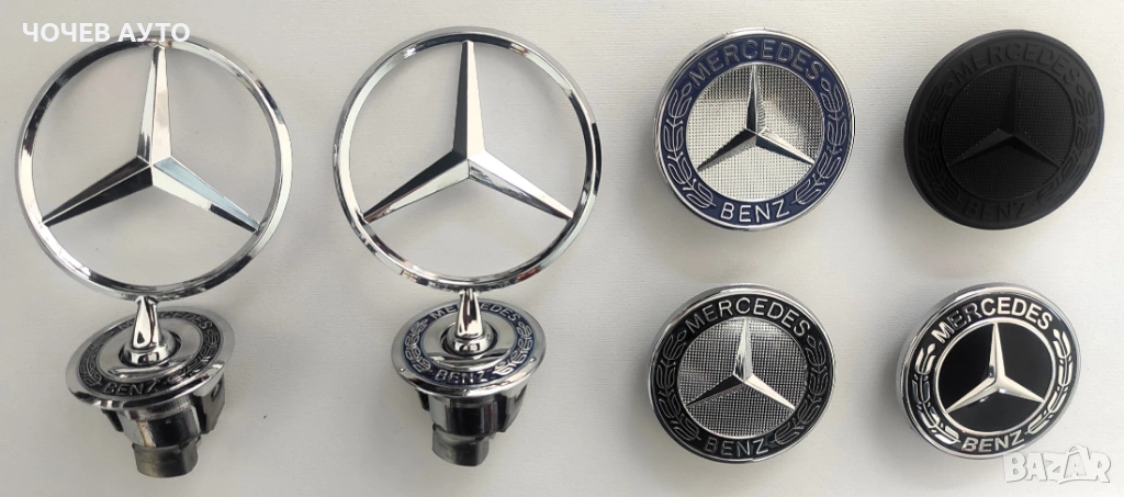 Емблеми за преден капак на Мерцедес-тип "тапа" 57 мм. и тип "мерник", снимка 1