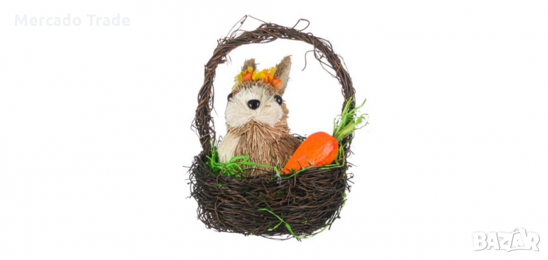 Декораривна великденска кошница, Заек с морков, снимка 1