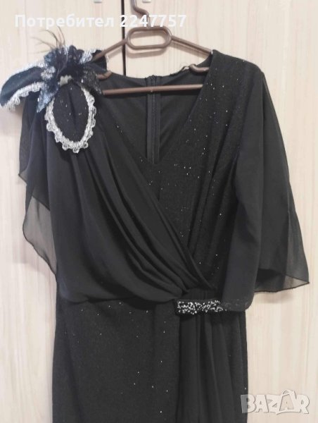 Официална дълга черна рокля размер L, снимка 1