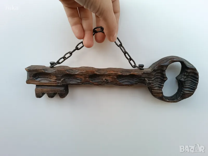 Рустик, дървена закачалка за ключове, снимка 1