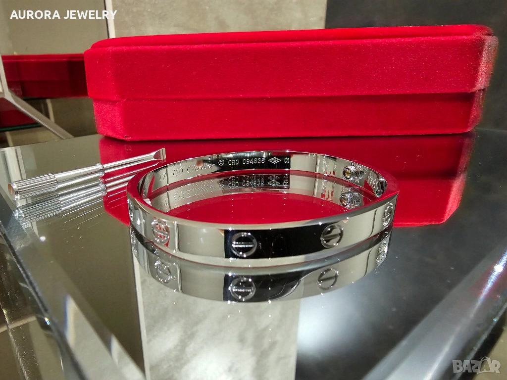 CARTIER Love White Gold Гривна с Отверка, снимка 1