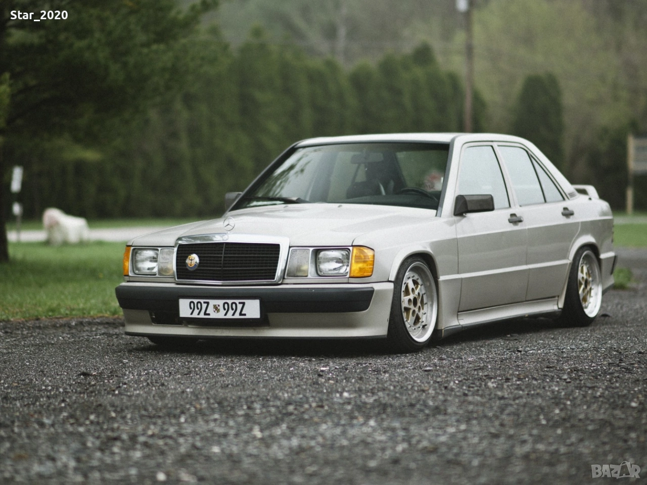 Светеща картина с LED осветление - Mercedes 190 AMG, снимка 1