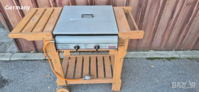 немско газово барбекю на газ скара чугун landman weber, снимка 1