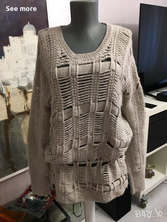 BCBGMAXAZRIA Oversized Alpaca дамска туника S, снимка 1