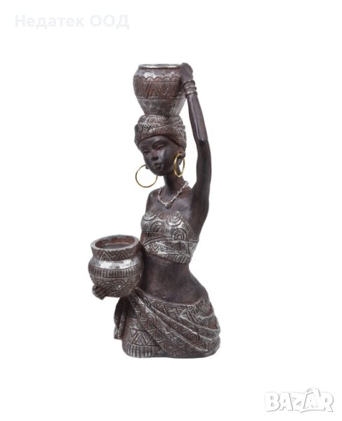  Декоративна етническа фигура, африканска жена, 14x8x31,5 cm, снимка 1