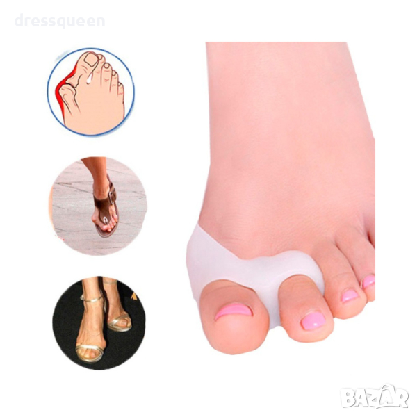 ( ДВОЕН ) Разделител за пръстите на крака, при изпъкнало кокалче, снимка 1