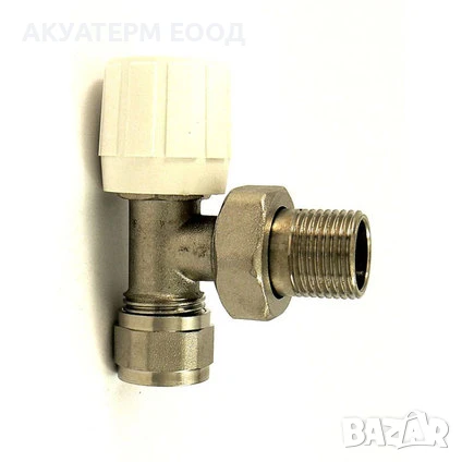 РАДИАТОРЕН КРАН ЪГЛОВ С АДАПТОР Ф16Х1/2", снимка 1