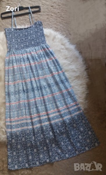 СУПЕРТЪНИЧКА и МНОГО ЛЕКА дълга рокля с тънки презрамки , снимка 1