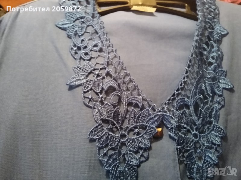 Блуза с плетена яка, снимка 1