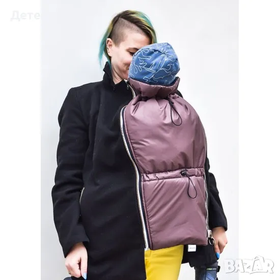 Покривало удължител за раница и за бременни, с цип кафяво, снимка 1