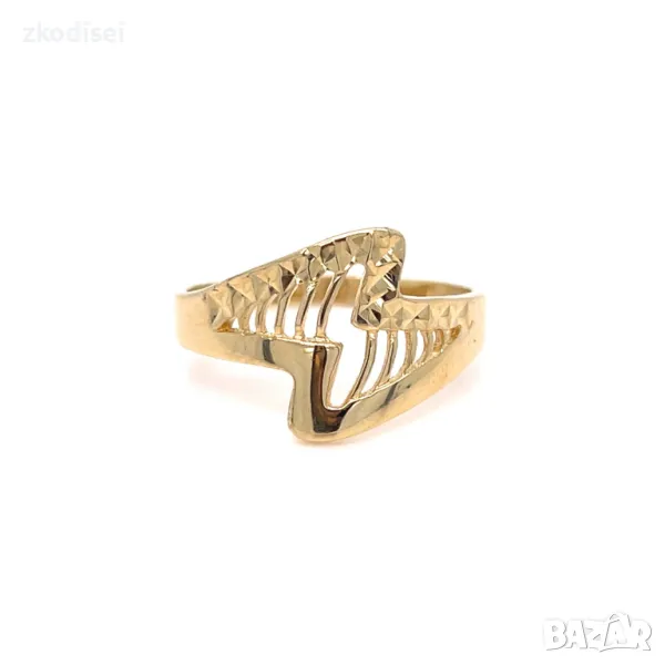 Златен дамски пръстен 2,10гр. размер:58 14кр. проба:585 модел:31107-6, снимка 1