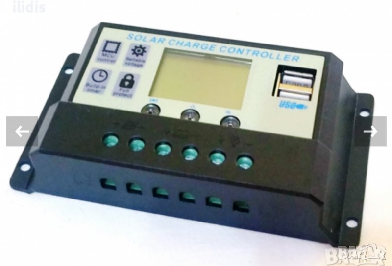   Соларен контролер с дисплей за 12 и 24  волтови акумулатори и системи, снимка 1
