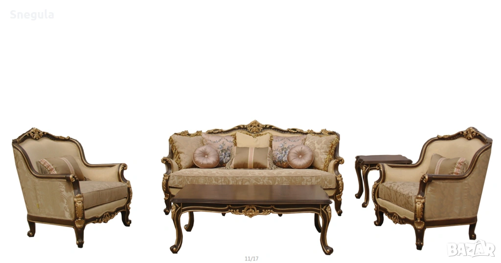 Тройка Диван в стил барок, снимка 1