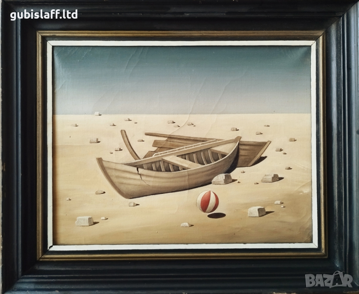 Картина "Лодки", худ. М. Тозев, 1996 г., снимка 1