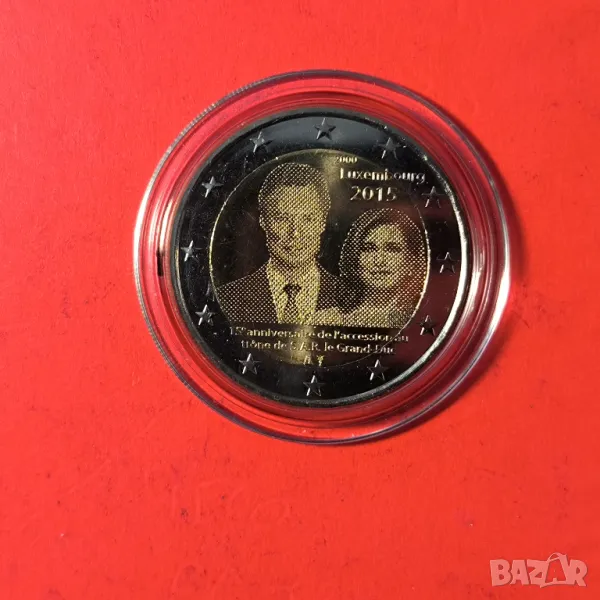 Люксембург 2 евро 2015 15 г. възкачването на трона на Анри, снимка 1