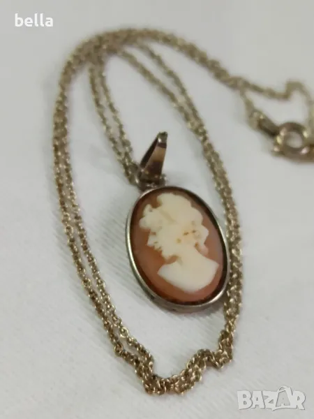 Сребърно старо антикварно колие - медальон камея!, снимка 1
