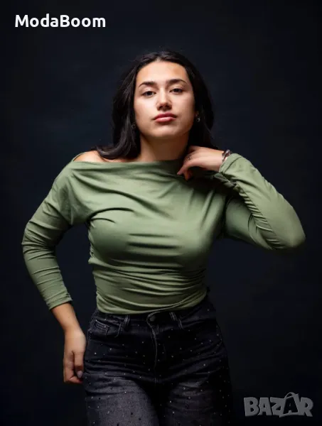 Зелена дамска блуза , снимка 1