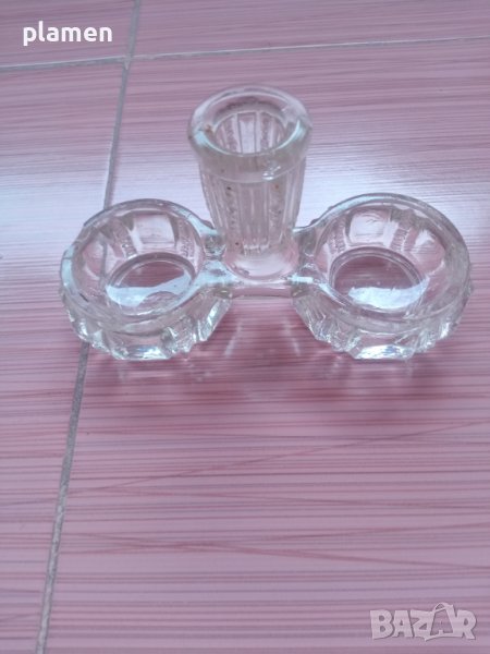 Стара стъклена солница, снимка 1