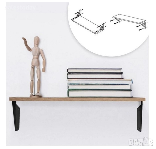 Рафт за стена, 60см, MDF, до 3кг, снимка 1