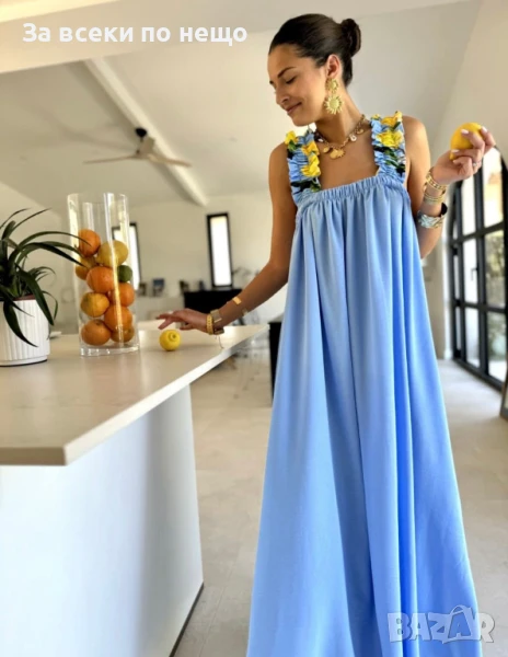 Дамска Ефирна Дълга Рокля - Налични Различни Цветове Код A676, снимка 1