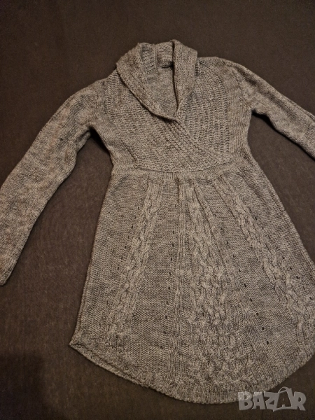 Дамска рокля сива плетиво С/М , снимка 1