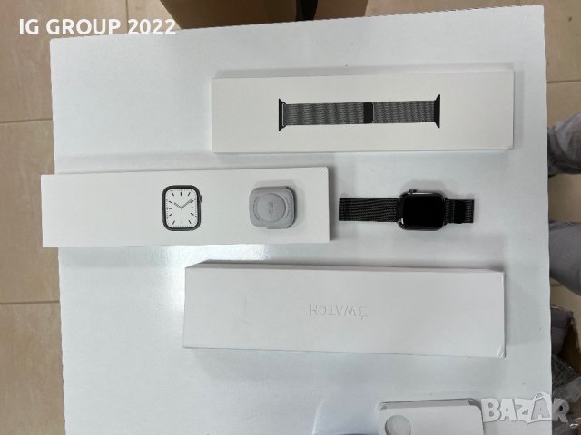 Apple Watch Series 7 45mm GPS Graphite stainless , снимка 2 - Мъжки - 40343903