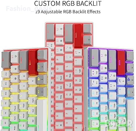 Нова Безжична механична клавиатура Bluetooth RGB подсветка за игри геймър, снимка 3 - Клавиатури и мишки - 42001337