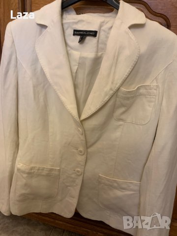Продовам бяло сако лен и памук  марка Batibaleno, снимка 6 - Сака - 39932200