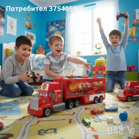 Радиоуправляем камион Mack Rust-eze Transporter с Мълнията Маккуин, снимка 2 - Коли, камиони, мотори, писти - 52354039