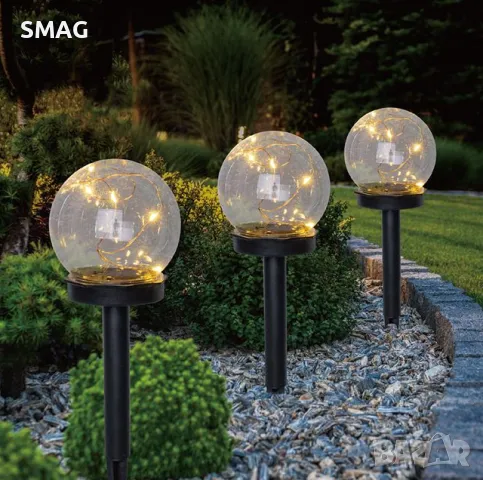 Слънчев фенер соларна лампа LED глобус светлини 23 см S_1236423