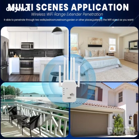 Repeater, усилвател/повторител на WIFi сигнал с 6 антени до 300Mbps, снимка 3 - Рутери - 51826862