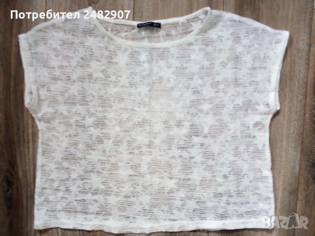 Къса дамска блуза - мрежа, снимка 1 - Тениски - 40478771