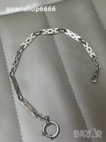 Сребърна верижка за джобен часовник, снимка 3 - Антикварни и старинни предмети - 51454898