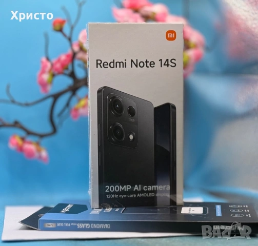 НОВ!!! Xiaomi Redmi Note 14S, 8GB, 256GB, Midnight Black + подарък протектор