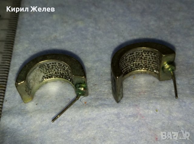 ЧИФТ СТАРИ НИКЕЛИРАНИ СРЕБРИСТИ ВИНТИДЖ БРОНЗОВИ ОБЕЦИ с ВЕРСАЧЕ ОРНАМЕНТИКА 38881, снимка 3 - Обеци - 42116419