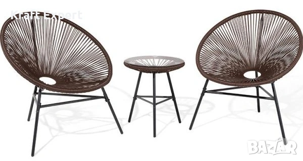 Дизайнерска маса Acapulco – метална конструкция и стъклен плот, снимка 4 - Градински мебели, декорация  - 53699386