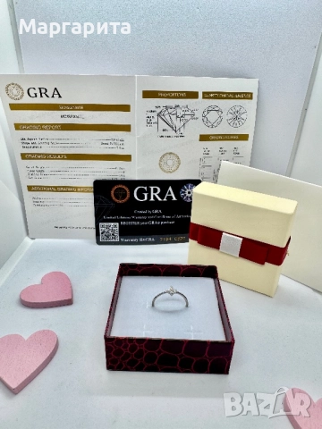 Сребърен пръстен с мойсанит  (диамант), снимка 3 - Пръстени - 51949648