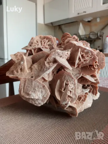 Прекрасна и огромна Пустинна роза(фосил,вкаменелост) от Сахара.., снимка 4 - Антикварни и старинни предмети - 47348405