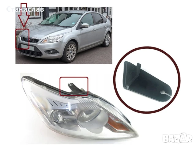 Щипка за захващане на фар Ford Focus MK2 Facelift, снимка 3 - Части - 50645117