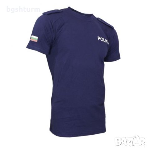 ТЪМНО СИНЯ ТЕНИСКА POLICE С ПАГОНИ ЩАМПА, снимка 3 - Тениски - 44318951