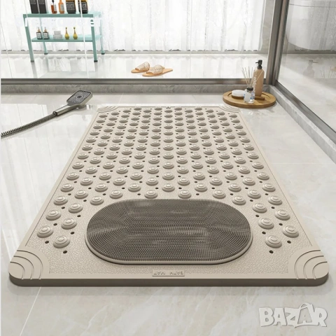 4598 Противоплъзгаща гумена постелка за баня с вградена зона за масаж на стъпала, снимка 4 - Други стоки за дома - 53821313