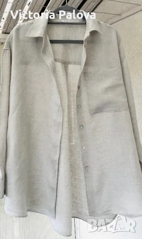 Ленена риза OYSHO овърсайз Испания, снимка 2 - Ризи - 49794417