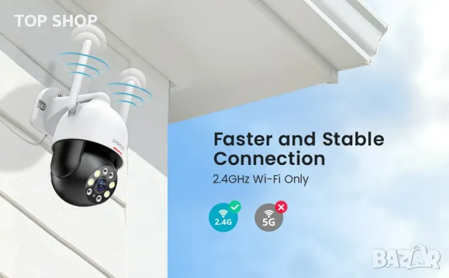 DEKCO 2K WiFi охранителна куполна камера, снимка 5 - Комплекти за видеонаблюдение - 49156944