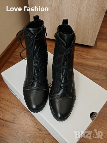 Черни боти от естествена кожа , снимка 2 - Дамски боти - 51474122