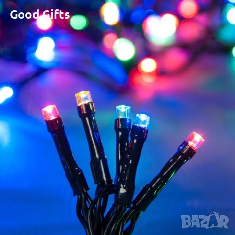 Соларни коледни лампички, Многоцветни, 60 LED, Спрограми, снимка 2 - Соларни лампи - 42739551