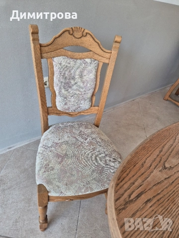 Трапезна разтегателна маса + 4 стола, снимка 4 - Маси - 52519178