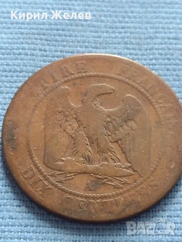 Рядка монета 10 сантима 1861г. Франция Наполеон трети за КОЛЕКЦИЯ 30322