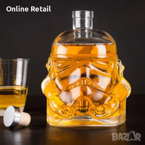 Стъклена бутилка шише Star Wars Stormtrooper - Стар уорс Артикул , снимка 2 - Буркани, бутилки и капачки - 47906669