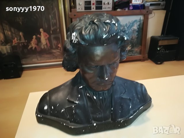 BEETHOVEN-БЮСТ ВНОС GERMANY 1504231654L, снимка 2 - Антикварни и старинни предмети - 40376163