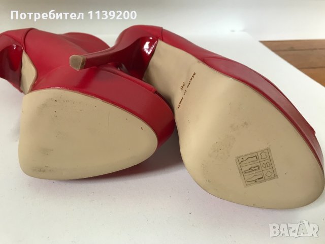 Osmose 36 червени боти платформа сандал естествена кожа висок ток, снимка 8 - Дамски елегантни обувки - 34479485